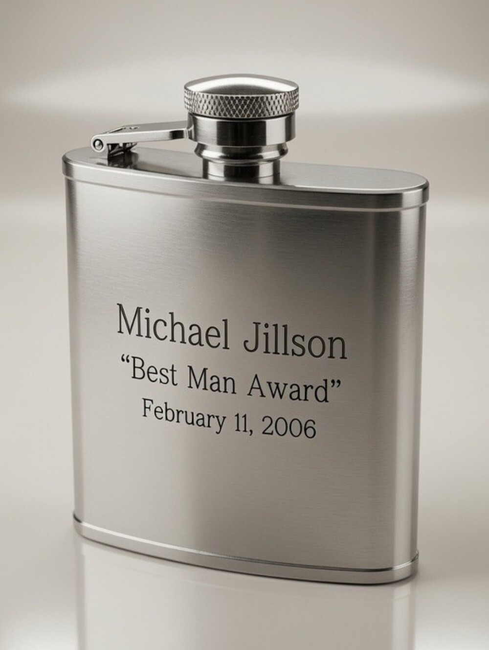 Things Remembered Stainless Steel Flask - Silver Finish